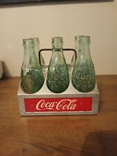 Vintage 1950’s Coca Cola Metal Aluminum 6-Pack Bottle Carrier Holder W/6 Cokes picture