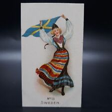 1908 Wills Cigarette United Service World Beauties #13 Sweden Antique Tobacco picture