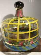 MacKenzie-Childs Tattersall Glass Cheese Pastry Dome Vintage 1990 picture