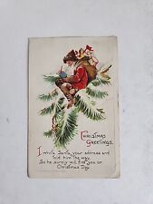 Santa Claus Christmas Greetings Postcard Vintage 1907 Wallkill New York NY picture