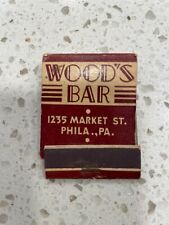 Scarce Wood's Bar 1235 Market Street Philadelphia Full Unstruck Matchbook picture