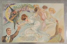 Nash Halloween Postcard H-12 Women Witches Entice Men Bachelors Poem Posted 1912 picture
