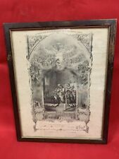 Antique Certificate Of First Holy Communion 1877 In Original Frame 15 X 12 picture