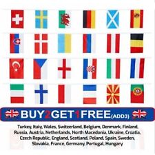 10/20/100 Metre's European 24 Nations Fabric Flags Bunting Bar Fast FREE Post picture
