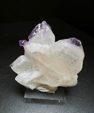Stunning Amethyst Growths On Japanese Twin Law Quartz From Madagascar picture