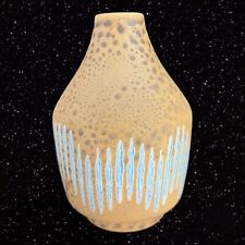 Create And Barrel Ceramic Vase Brown Blue Drip Glaze Style Vase Vessel Portugal picture