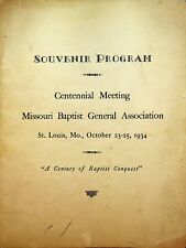 Missouri Baptist General Association Souvenir Program 1934 Centennial Meeting picture