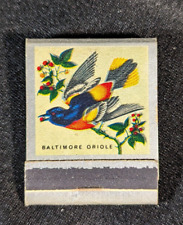 Vintage Matchbook Cover Blue tip Matches Ohio Matches Complete BALTIMORE ORIOLE picture