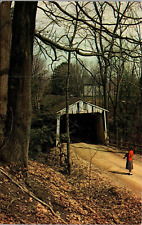 Postcard Ashtabula County Ohio Covered Bridge Over Phelps Creek Vintage UNP picture