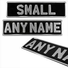 1x Small Black and Silver 340x90mm Novelty Metal Pressed Plate Any Name Number picture