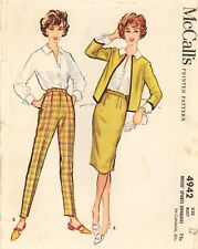 McCall's 4942 Blouse, Open Front Jacket, Slim Skirt & Tapered Pants Sz 14 UNCUT picture