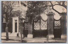 Street View of Residence With Wroth Iron Gate RPPC Real Photo Postcard picture
