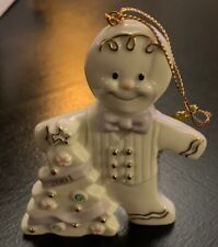 Vintage Annual 2001 Lenox Gingerbread Man With Tree Porcelain Ornament picture