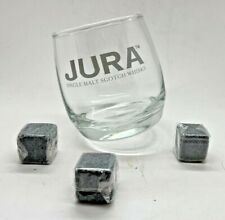 JURA SINGLE MALT ROCKING GLASS & WHISKY STONES - PUB BAR WHISKEY HOME  picture