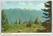 Seven Devils Idaho~Air View Mountains & Forests~Continental Postcard picture