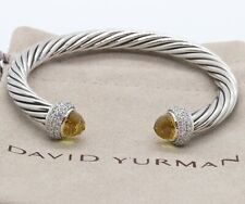 David Yurman Sterling Silver Cable Candy Bracelet Lemon Citrine & Diamonds picture