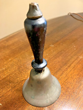 Vintage  Brass School Bell w/ Wood Handle 1900 picture