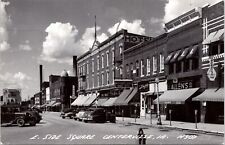C.1940s RPPC Centerville IA East Side Square Main Street Cars Postcard 134b picture