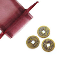 I Ching Coins - Set of 3 Bronze Color Coins w/ Red Bag picture