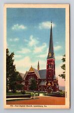 Lynchburg VA-Virginia, First Baptist Church, Antique Vintage Souvenir Postcard picture
