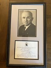 President Harry Truman Signed Invitation - Framed & Matted W/ Photo picture