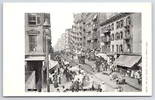 New York City~Essex Street Sidewalk Sales~Vendors~Kids on Balconies~c1905 IPCC picture