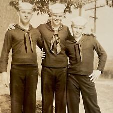 WW2 World War 2 U.S. Navy Sailor’s Hugging RPPC Real Photo 1940s  postcard picture