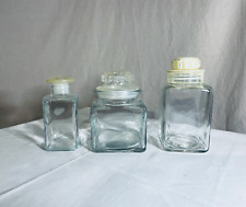 Vintage Set of 3 Glass Apothocary Style Jars picture