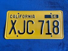 1956 1957 California Passenger License Plate # XJC 718 picture