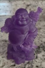 Laughing Purple  Resin Buddha 4 Inches Glows picture