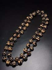 Rare Tibetan Old Oily Agate dZi Multiple Totems Buddha Beads Necklace J0111 picture