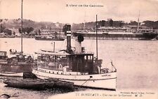 Port of Bordeaux France Harbor Garonne River Steamer Ship Vtg Postcard D61 picture