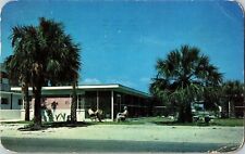 Suf Sun Apartments Clearwater Beach Florida 1950s Palm Trees PM Postcard VTG picture