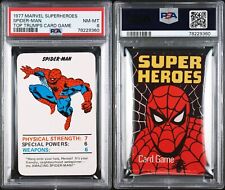 SUPER RARE 1977 MARVEL SUPERHEROES SPIDERMAN TOP TRUMPS CARD GAME PSA 8 NM-MINT picture