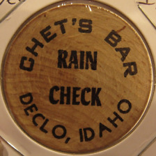 Vintage Chet's Bar Declo, ID Wooden Nickel - Token Idaho picture