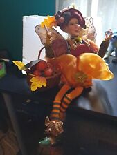 Vintage Winward Enchanted Ones Autumn Fairy Shelf Sitter Basket Pumpkins 14” picture