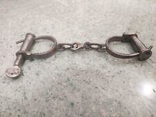 Handcuff Vintage Hand Key Iron  Handcuff And Shackle 12 Inches picture