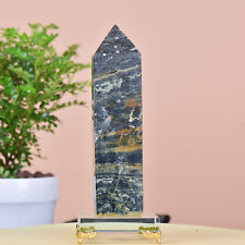 2.01LB Natural Ocean Jasper obelisk tower quartz crystal point healing picture