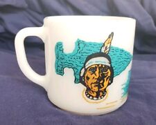 Vintage Federal NAVAJO Native American Opaque Milk glass Mug Cup picture