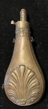 Antique Black Powder Flask Scrolled Copper/Brass Functional picture