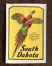 Vintage 1964 Decal - South Dakota, Greatest Pheasant Area On Earth - with Sleeve picture