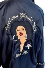 Vtg OES order the Eastern Star Jacket 2XL Embroidered Lady with Afro & Earrings picture