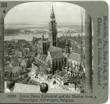BELGIUM, Notre Dame Cathedral & Harbor, Antwerpen--#369 Keystone 600/1200 Set picture
