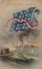  Memorial Day Battleship Monitor Civil War Battle c1910 Postcard BD158 picture