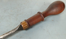 Early PA Antique Fruitwood / Brass Handle Turn-Screw / Screwdriver 28 1/2