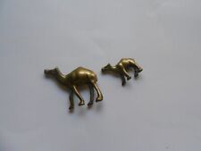 Vintage Brass Camel Miniature Figures Momma Baby 1
