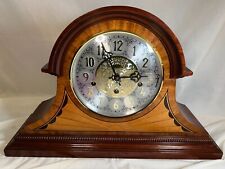 Sligh Mahogany & Marquetry Mantel Clock German Hermle Movement 2 Jewels picture