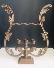 Vintage Antique? Wrought Iron Harp Style Candle Holder 18.5