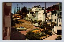 San Francisco CA-California, Winding Lombard Street, Antique Vintage Postcard picture