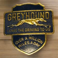 Vintage Greyhound Bus Lines Leave The Driving To Us Driver Hat Badge Emblem picture